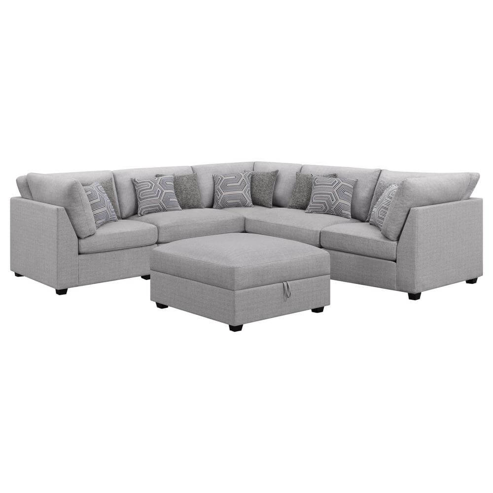 Cambria Modern Modular Fabric Sectional Sofa in Gray (Various Size Options)