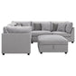 Cambria Modern Modular Fabric Sectional Sofa in Gray (Various Size Options)