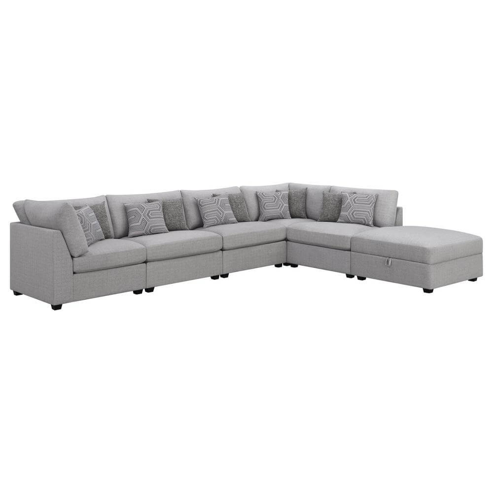 Cambria Modern Modular Fabric Sectional Sofa in Gray (Various Size Options)