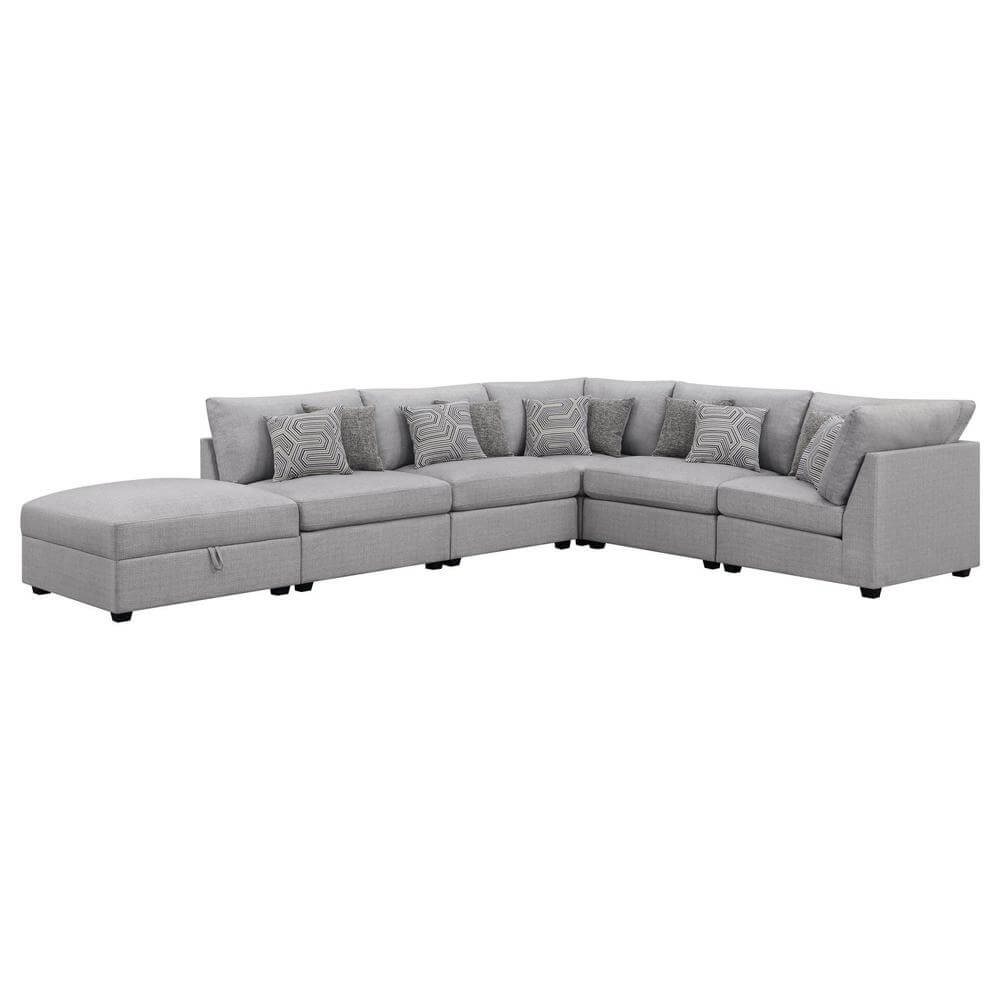 Cambria Modern Modular Fabric Sectional Sofa in Gray (Various Size Options)