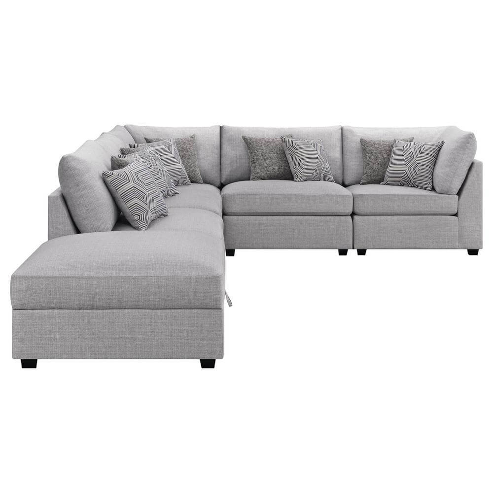 Cambria Modern Modular Fabric Sectional Sofa in Gray (Various Size Options)