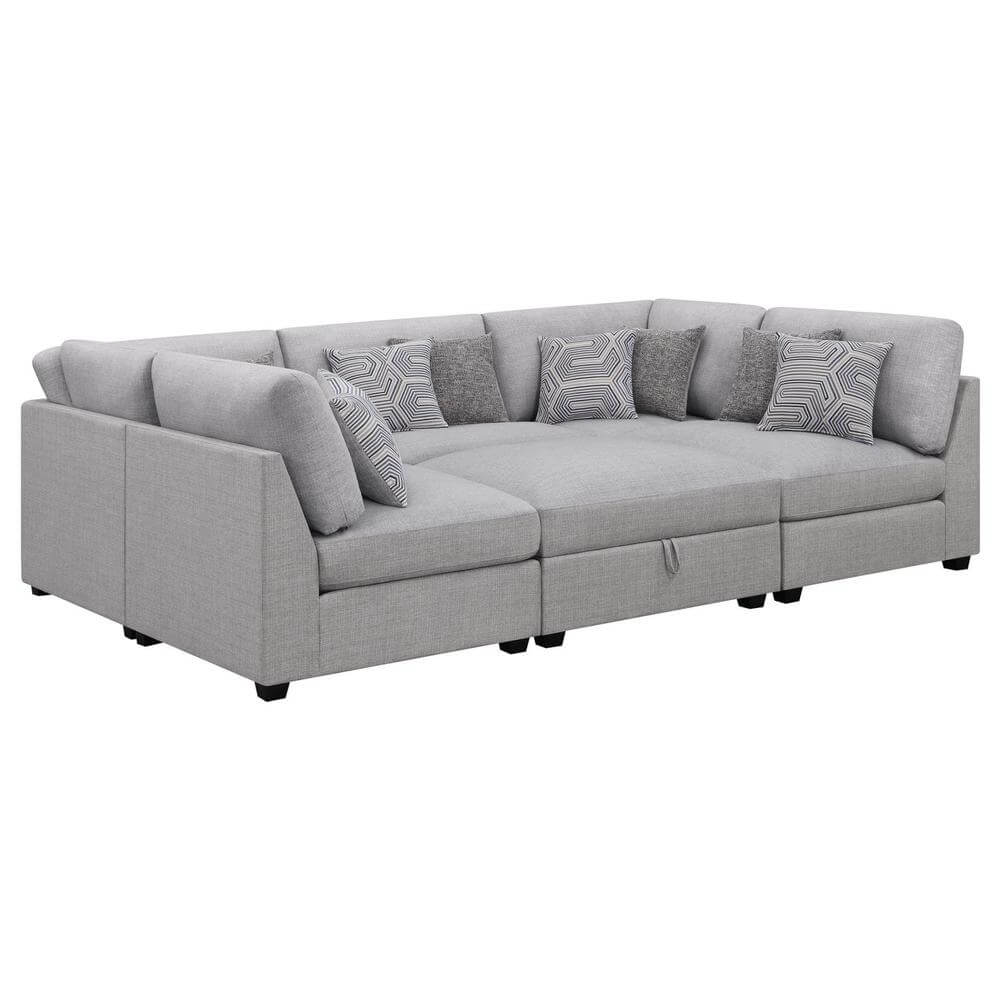 Cambria Modern Modular Fabric Sectional Sofa in Gray (Various Size Options)