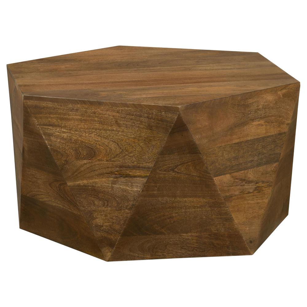 Zalika Hexagonal Mango Wood Coffee Table 35"