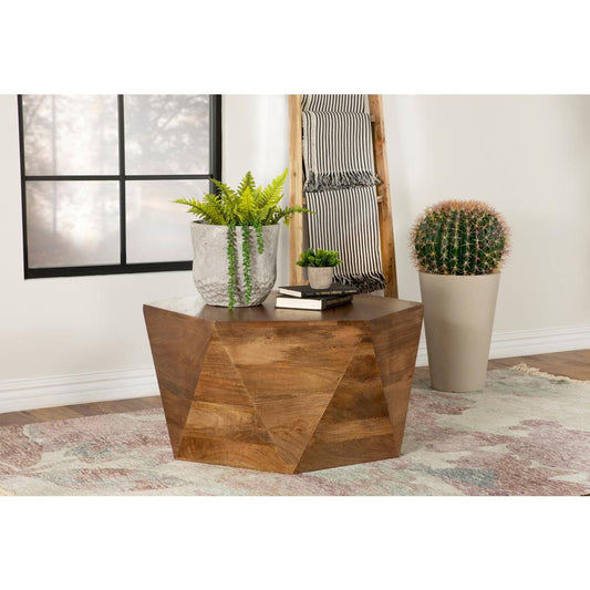 Zalika Hexagonal Mango Wood Coffee Table 35"