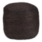 Lillian Boho Chic Round Wicker Ottoman, Black or Natural Colors 18" - Revel Sofa 