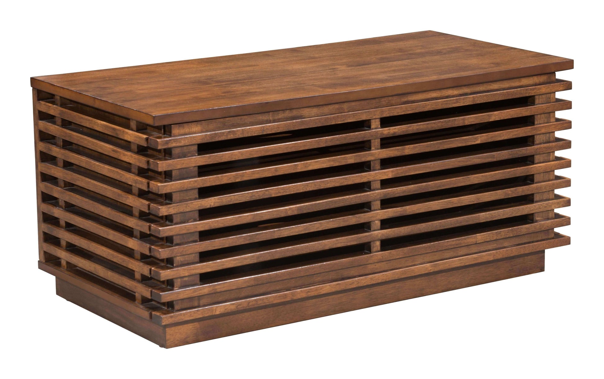 Linea Slatted Solid Wood Entertainment Stand, Walnut 35" - Revel Sofa 