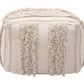 Peru Boho Chic Fabric Ottoman Cube, Beige 23" - Revel Sofa 