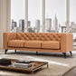 MCM Tufted Leather 3 Seat Sofa 92" (3 Colors)