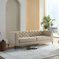 Elegant MCM Tufted Leather Sofa 90" (2 Colors)