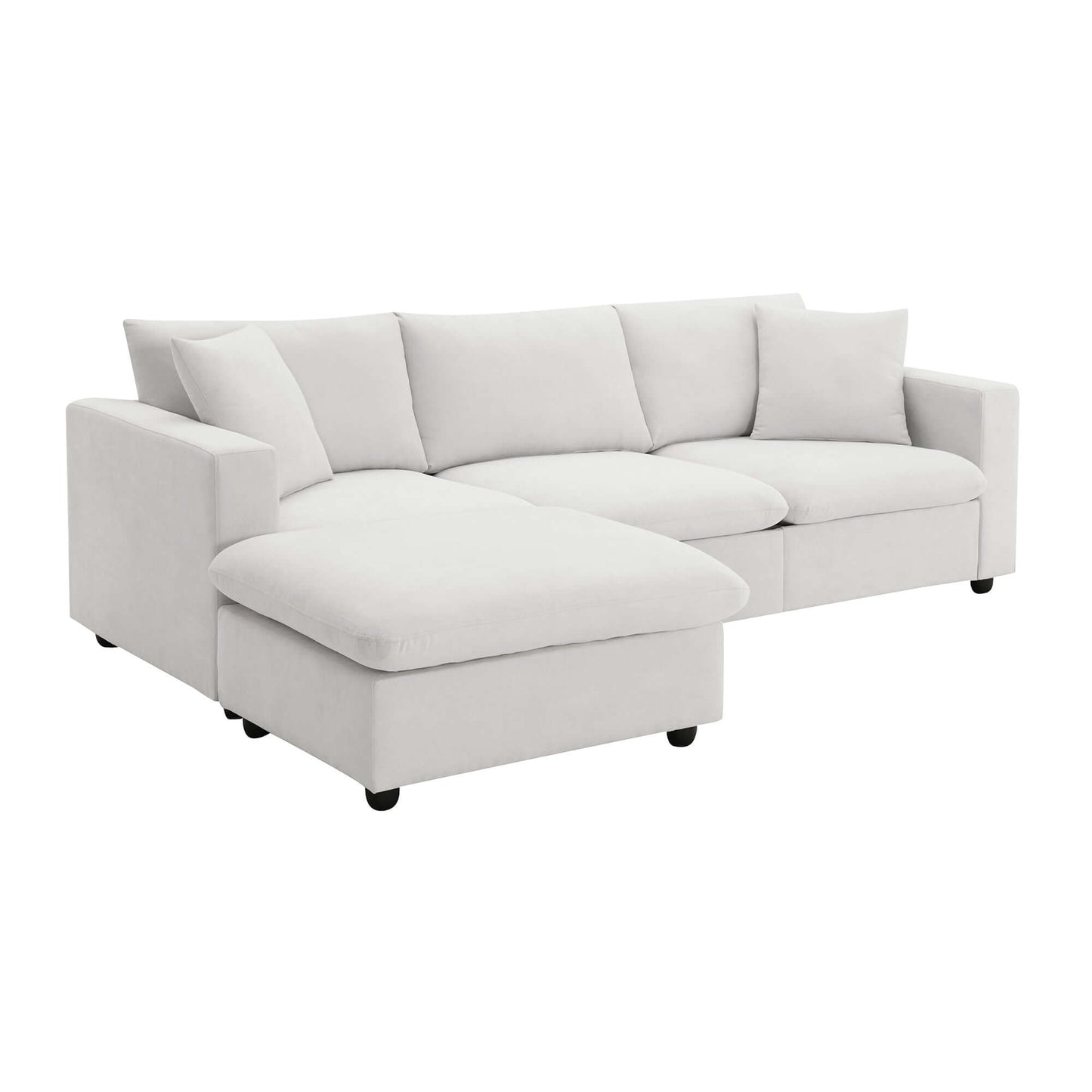 Modern Sectional Chaise Sofa w/ Chaise Ottoman 100" (4 Colors)