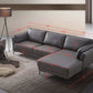 Meka Top Grain Gray Leather Sectional RF Chaise Sofa - Revel Sofa 