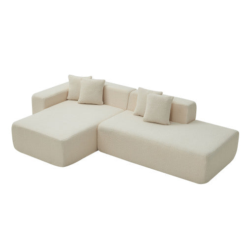 Contemporary Low Profile Sectional Chaise Foam Sofa 105" (3 Colors)