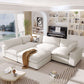 Modular 5 Seat Sectional Cloud Sofa with Ottoman in Beige or Gray (176")