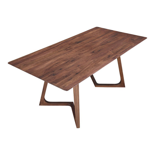 Godenza Solid Walnut Wood Rectangular Dining Table 71" (3 Colors)