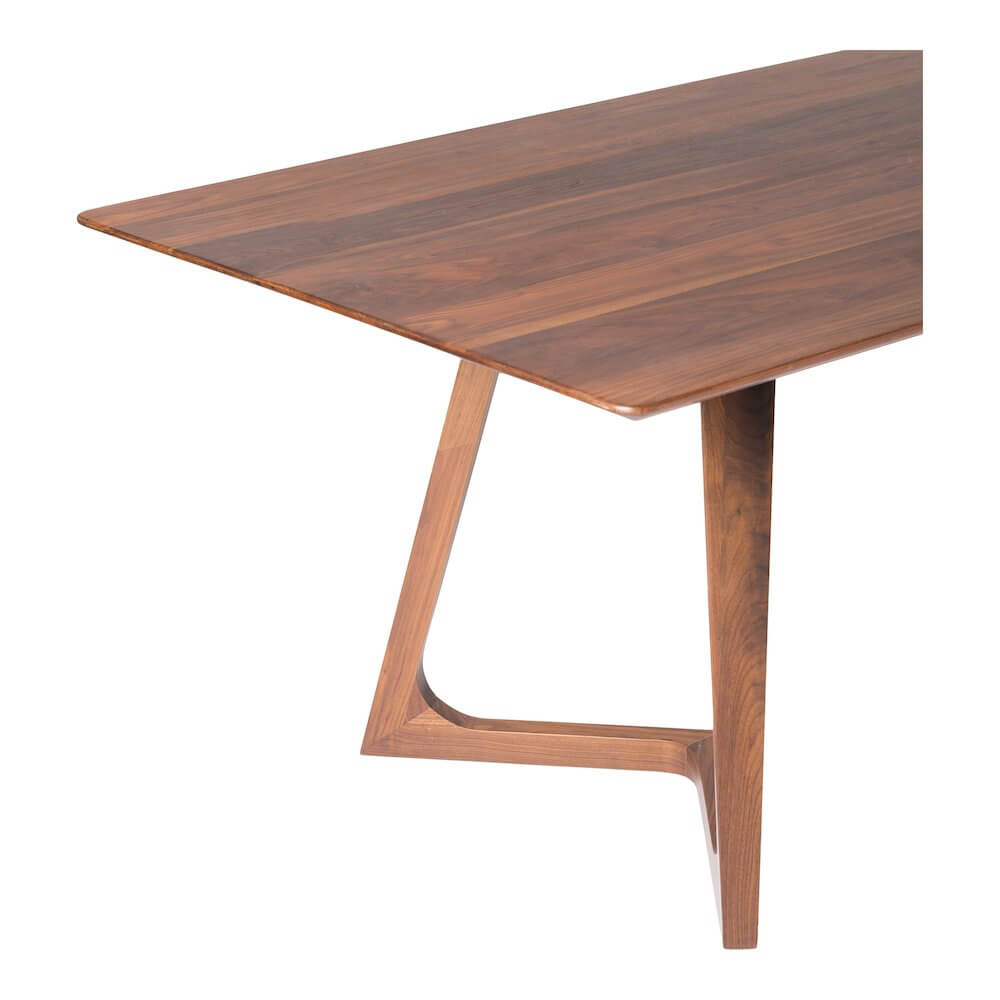 Godenza Solid Walnut Wood Rectangular Dining Table 71" (3 Colors)