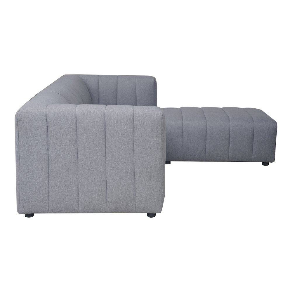 Lyric Channel Tufted Fabric Modular Sectional Sofa in Gray (Various Sizes - Customizable)