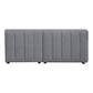 Lyric Channel Tufted Fabric Modular Sectional Sofa in Gray (Various Sizes - Customizable)