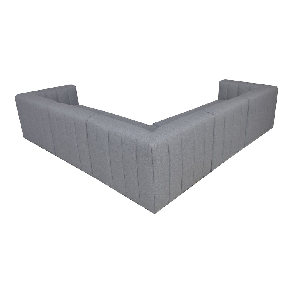 Lyric Channel Tufted Fabric Modular Sectional Sofa in Gray (Various Sizes - Customizable)