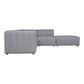 Lyric Channel Tufted Fabric Modular Sectional Sofa in Gray (Various Sizes - Customizable)