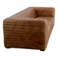 Castle Genuine Leather Channel Tufted Sofa 95"