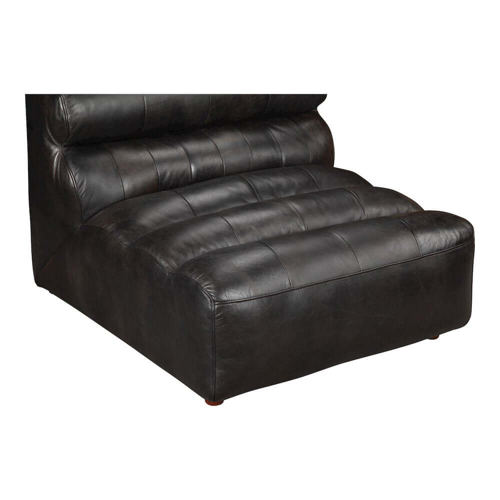 Ramsay Modular Sectional Sofa in Black Buffalo Leather 108"