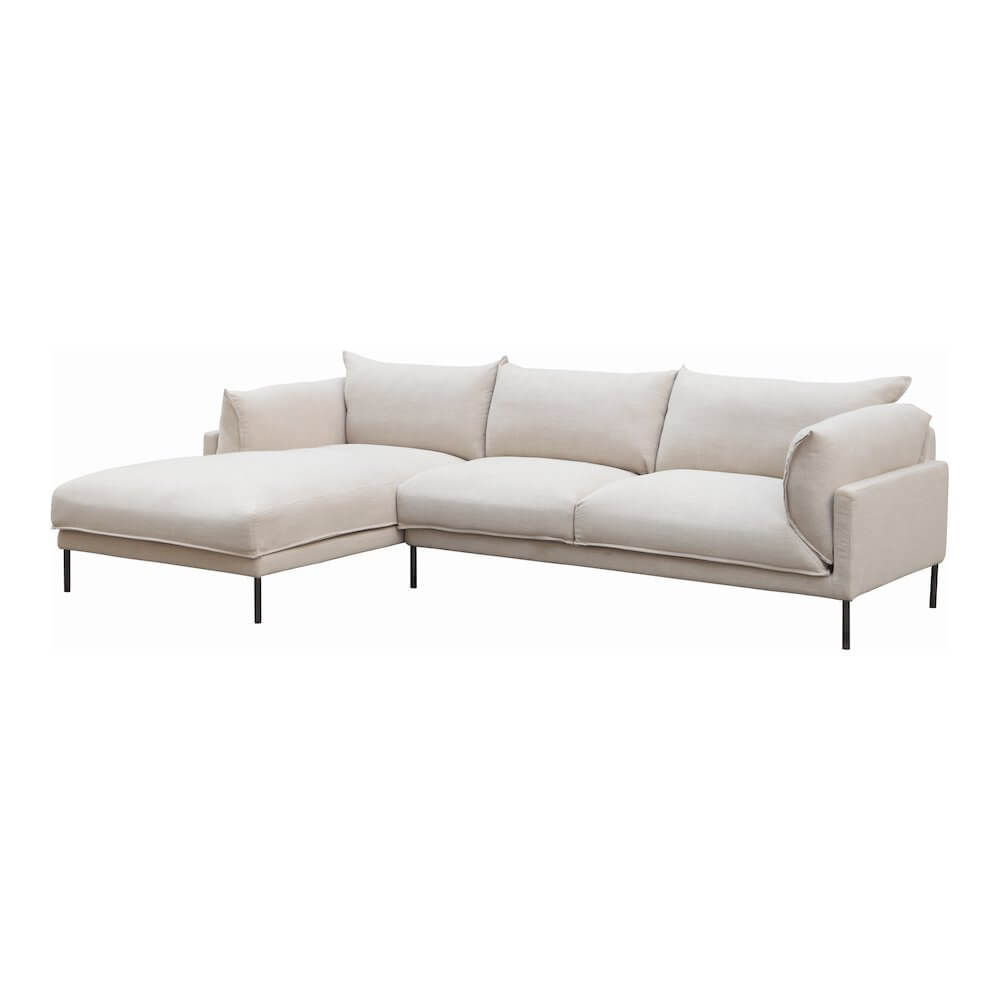 Jamara Modern Chaise Sofa Sectional 112" (2 Colors)