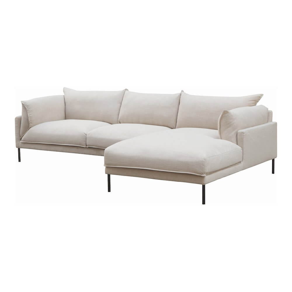 Jamara Modern Chaise Sofa Sectional 112" (2 Colors)