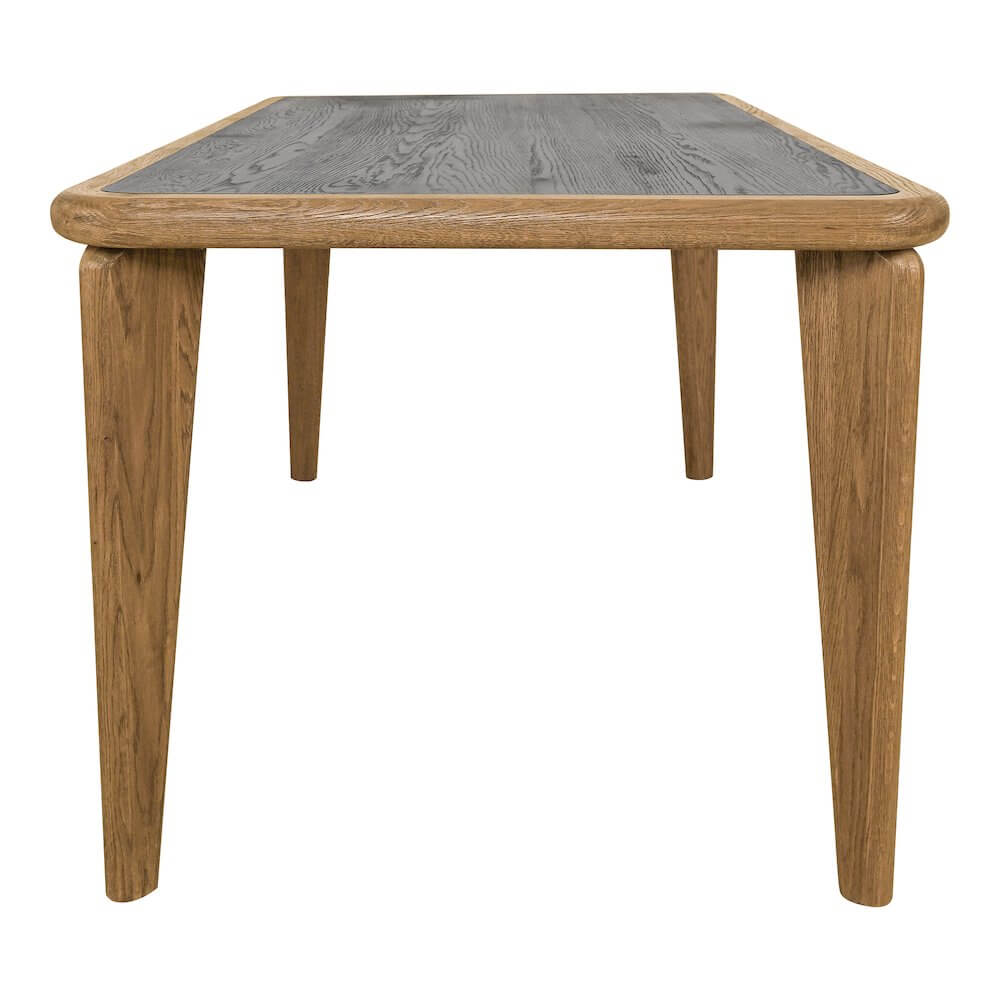 Loden Solid Wood Rectangular Dining Table with Two-Tone Top and Angled Legs, 76"