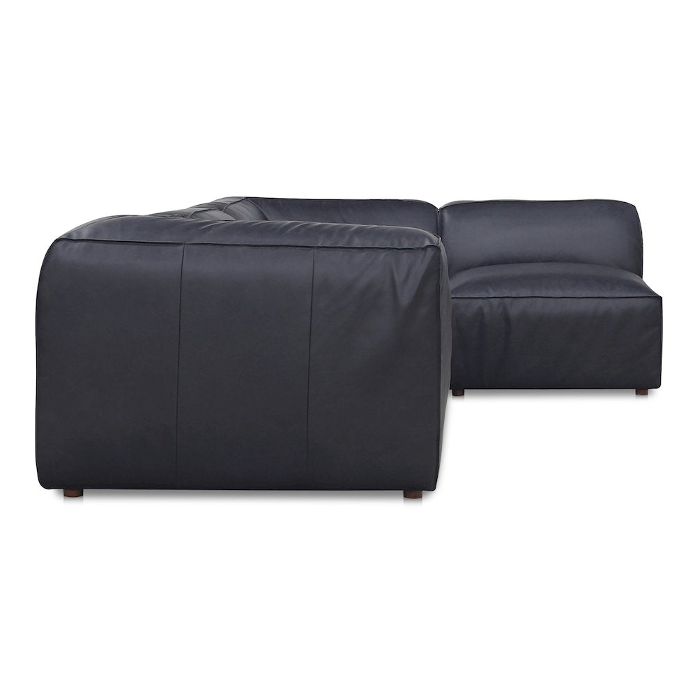 Form Black Genuine Leather Modular Sectional Sofa (2 Sizes)