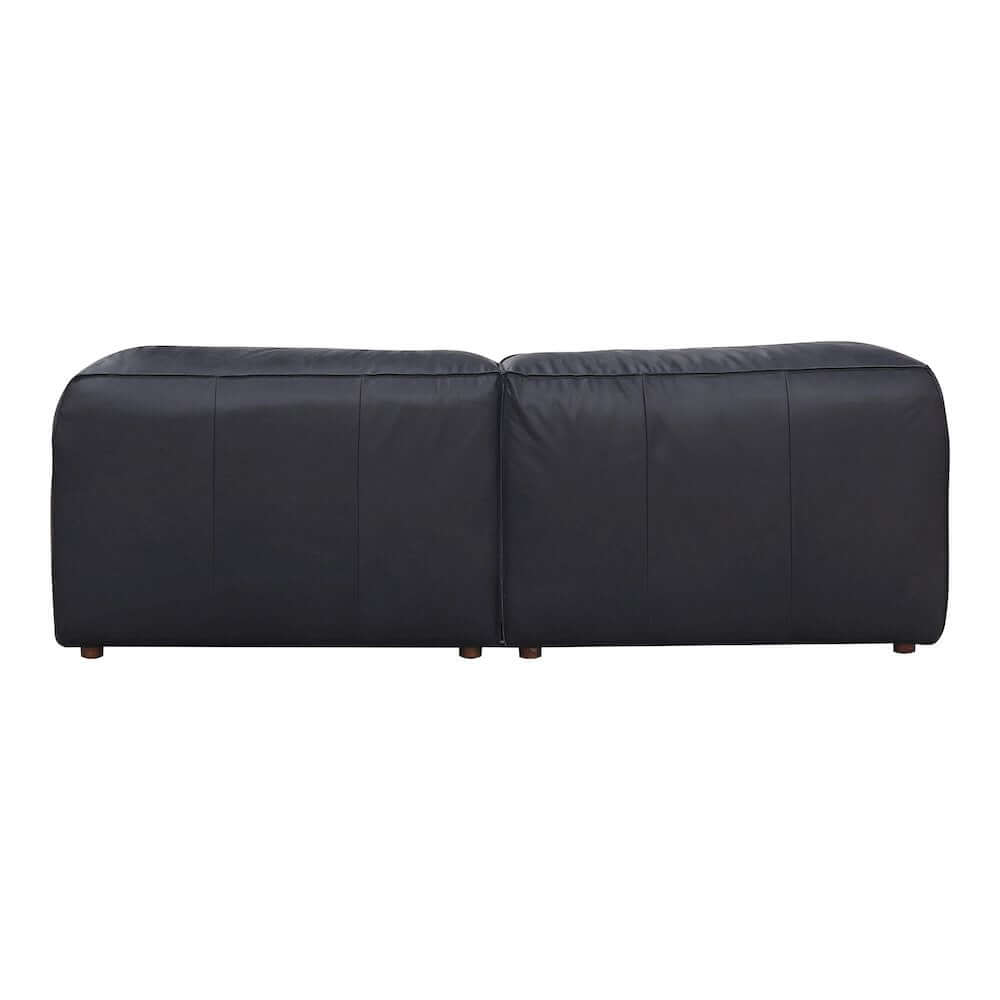 Form Modular 3 Piece Black Genuine Leather Lounge Sofa (91")