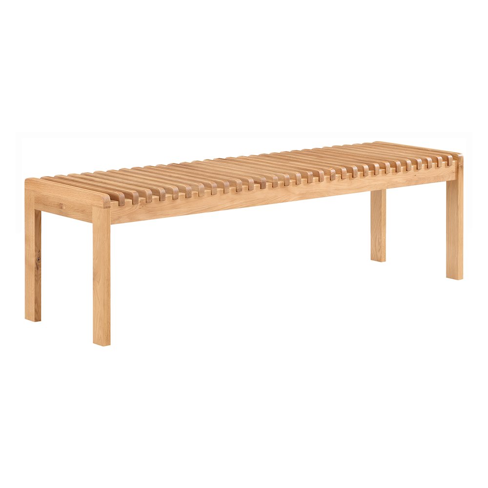 Rohe Solid Walnut Wood Slatted Bench 60" (2 Colors)