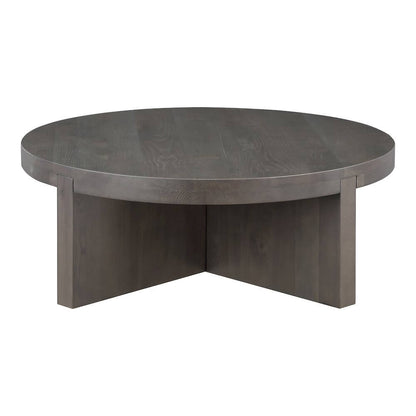 Folke Modern Solid Oak Round Coffee Table 38" (2 Colors)