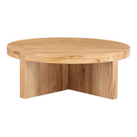 Folke Modern Solid Oak Round Coffee Table 38