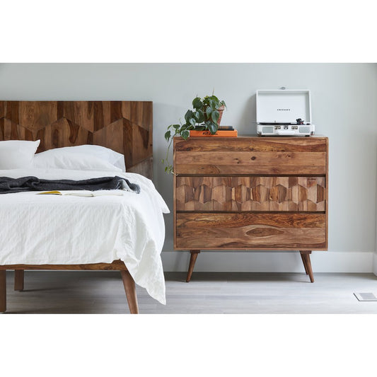 Solid Sheesham Wood MCM Bed Frame Platform