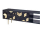 Sapporo Art Deco Solid Wood Media Cabinet in Black & Gold 55"