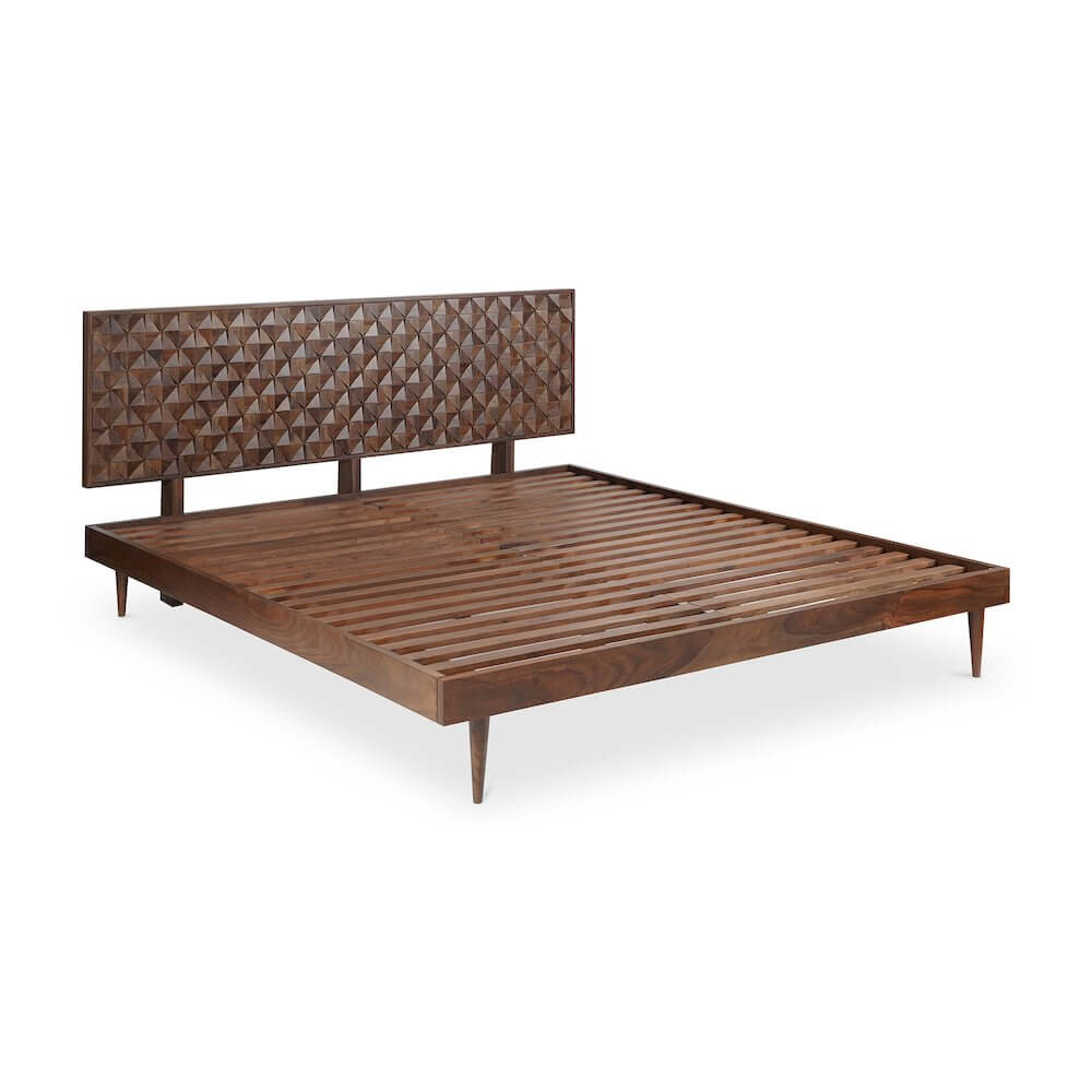 Pablo MCM Solid Wood Bed Platform (2 Colors - 2 Sizes)