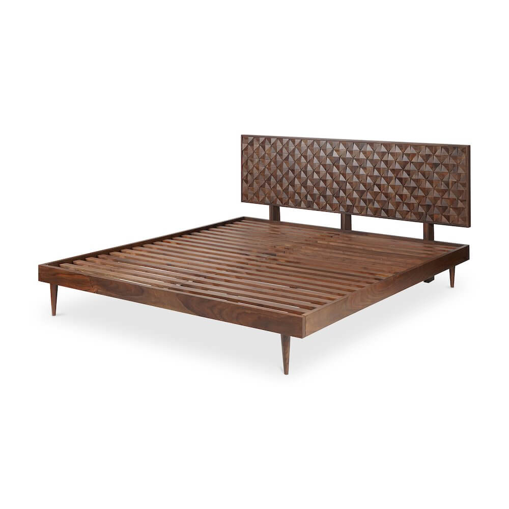 Pablo MCM Solid Wood Bed Platform (2 Colors - 2 Sizes)