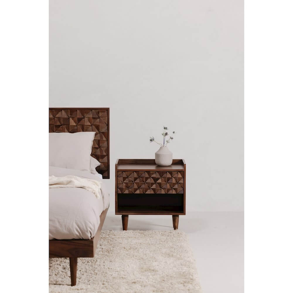 Pablo MCM Solid Wood Bed Platform (2 Colors - 2 Sizes)