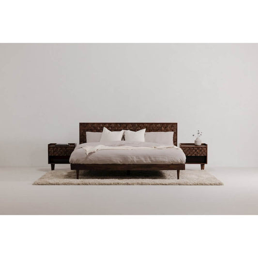 Pablo MCM Solid Wood Bed Platform (2 Colors - 2 Sizes)