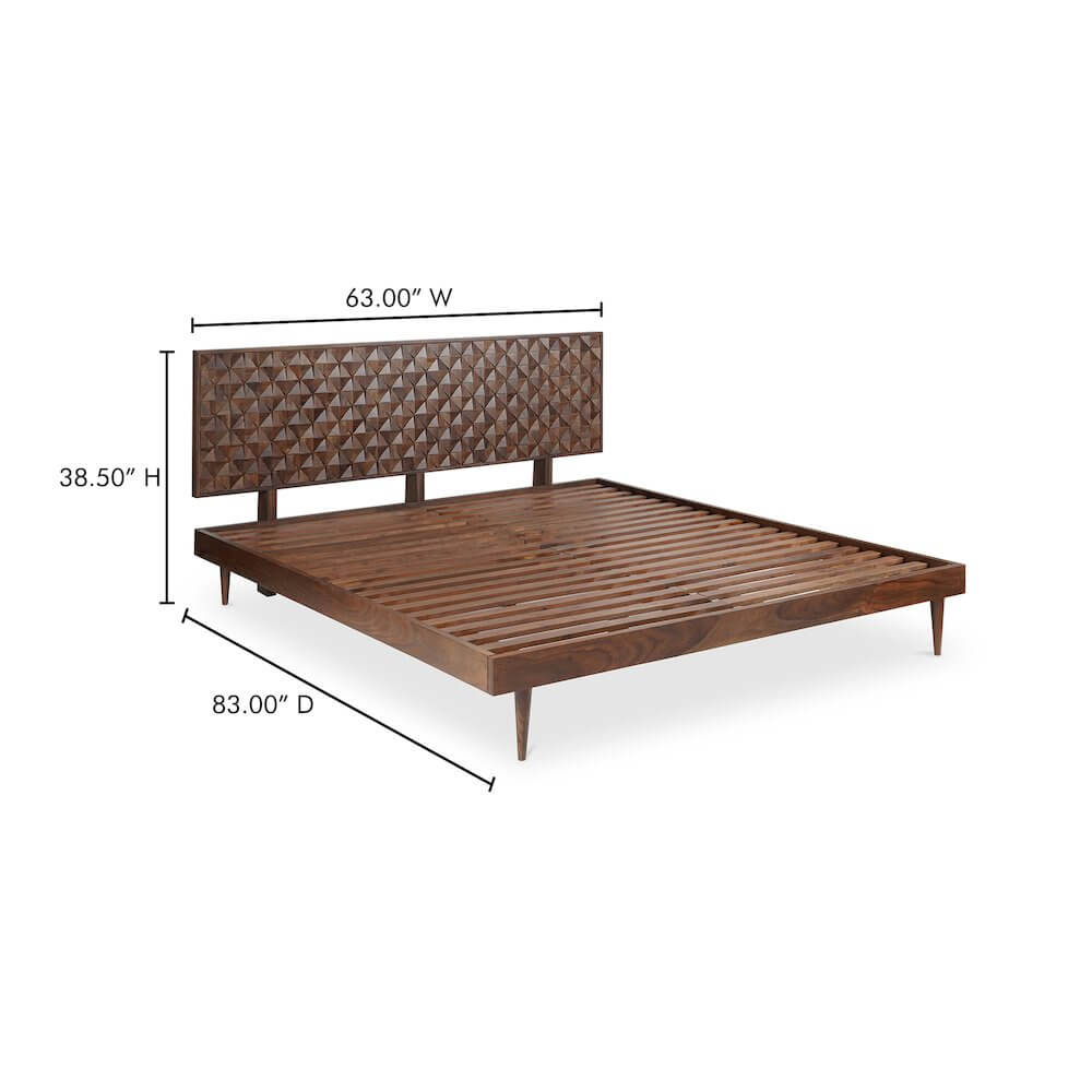 Pablo MCM Solid Wood Bed Platform (2 Colors - 2 Sizes)