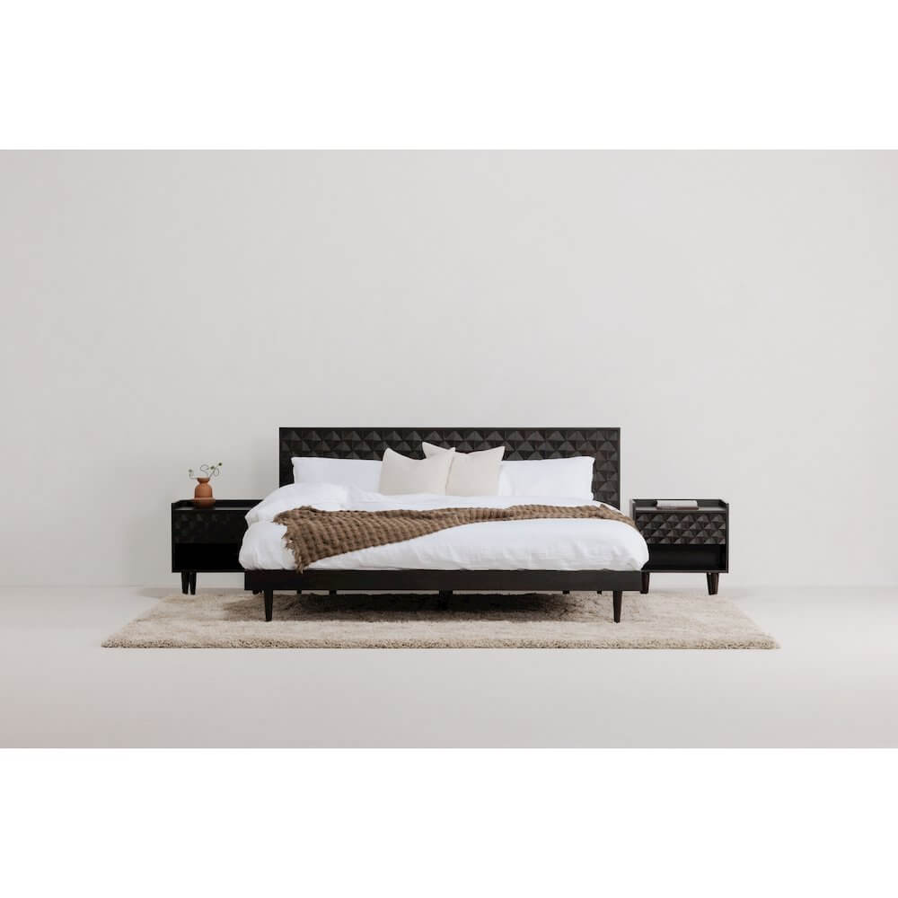 Pablo MCM Solid Wood Bed Platform (2 Colors - 2 Sizes)