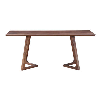 Godenza Solid Walnut Wood Rectangular Dining Table 71" (3 Colors)