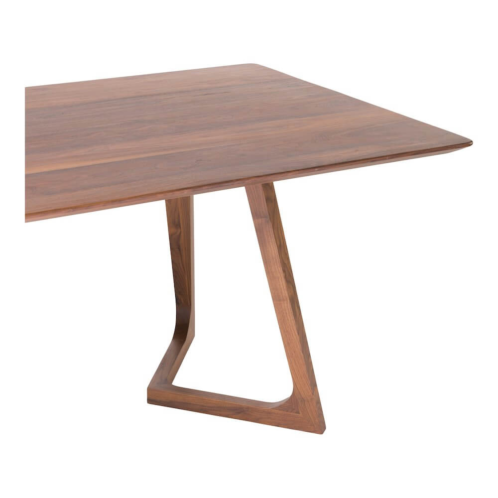 Godenza Solid Walnut Wood Rectangular Dining Table 71" (3 Colors)