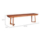 Godenza Solid Walnut Wood Rectangular Bench "72