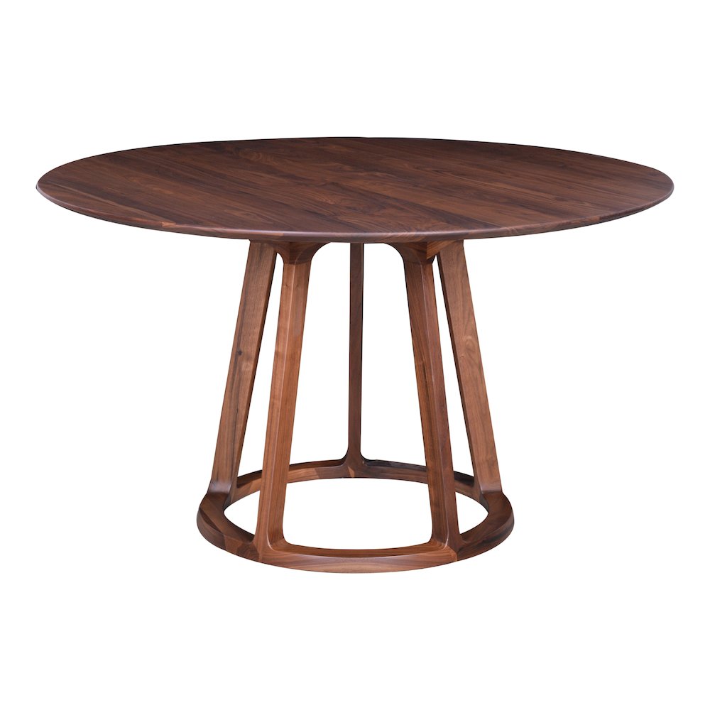 Aldo MCM Walnut Wood Round Dining Table 47"