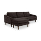 Quinn MCM Reversible Chaise Fabric Sectional Sofa 98" (2 Colors)