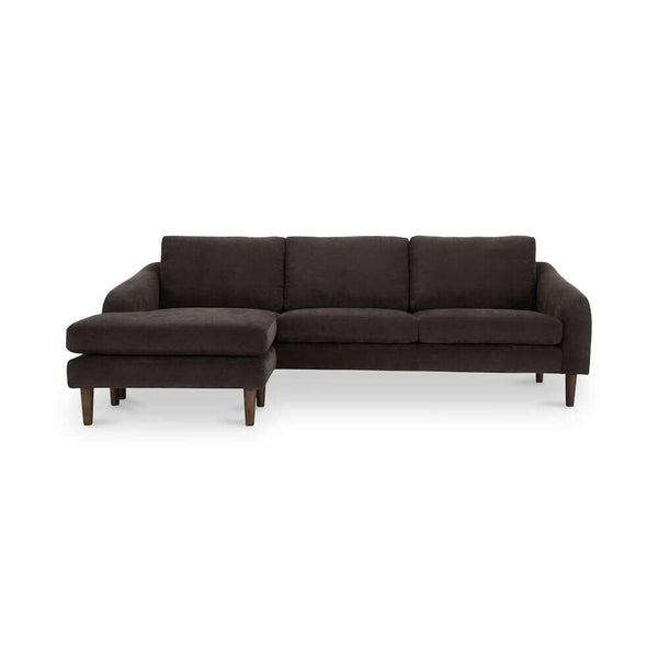 Quinn MCM Reversible Chaise Fabric Sectional Sofa 98 (2 Colors)