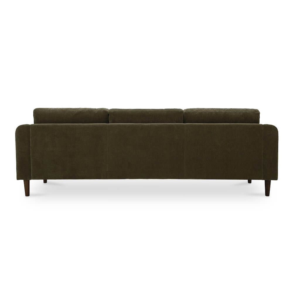 Quinn MCM Reversible Chaise Fabric Sectional Sofa 98" (2 Colors)