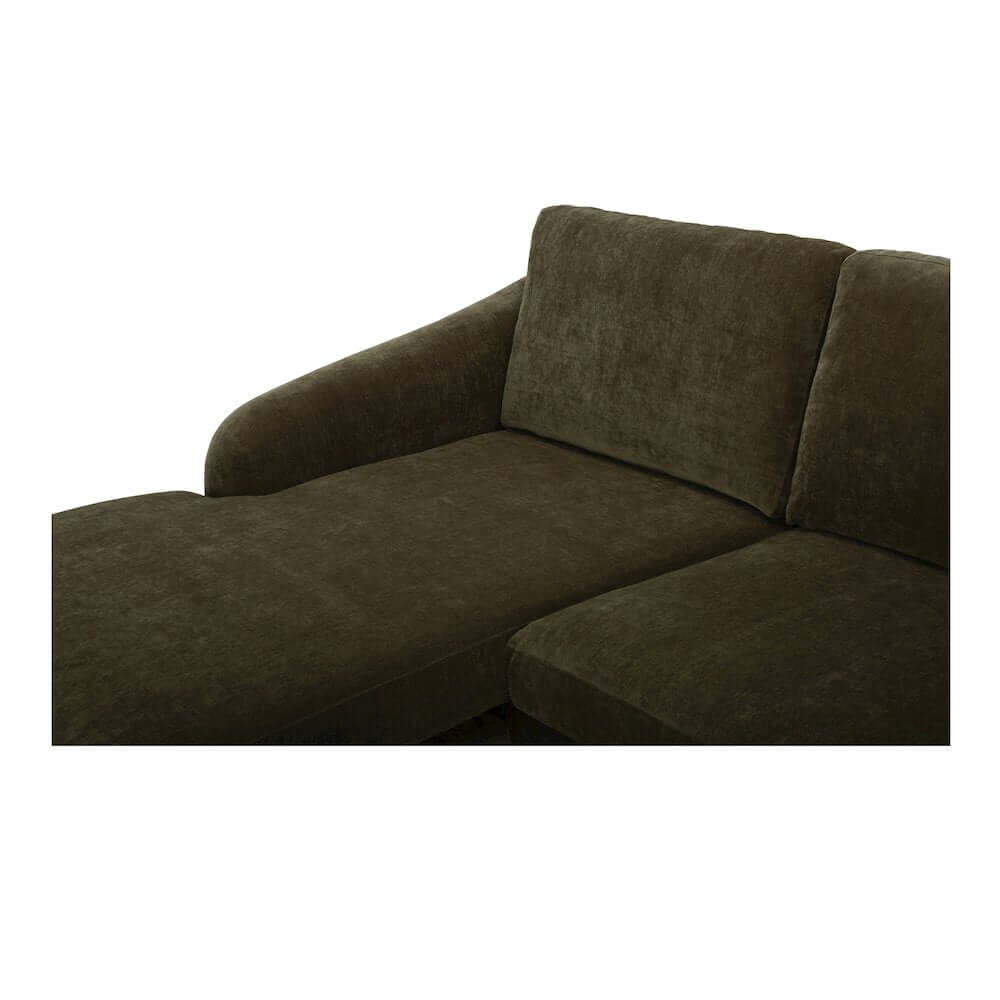 Quinn MCM Reversible Chaise Fabric Sectional Sofa 98" (2 Colors)