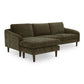 Quinn MCM Reversible Chaise Fabric Sectional Sofa 98" (2 Colors)